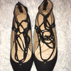 Lane Bryant lace up flats size 12W
